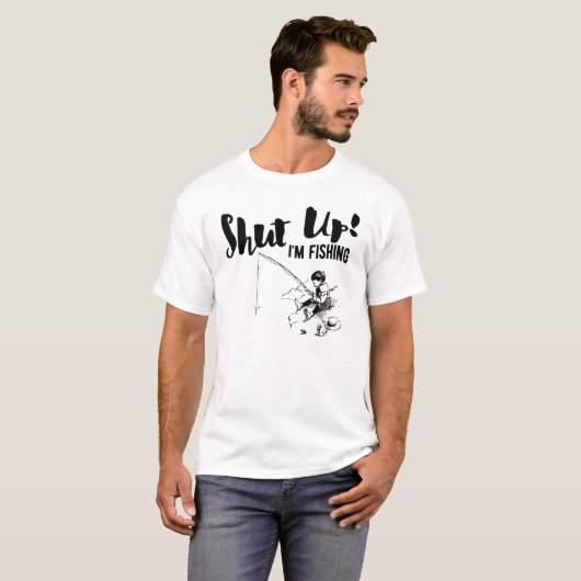 おもしろいな漁師は私を採取しています締めました Tシャツ (正面フル)