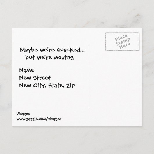 おもしろいな漫画のアヒル 案内ポストカード (裏面)