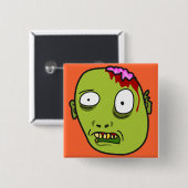 おもしろいな漫画のゾンビの顔 缶バッジ (正面&裏面)