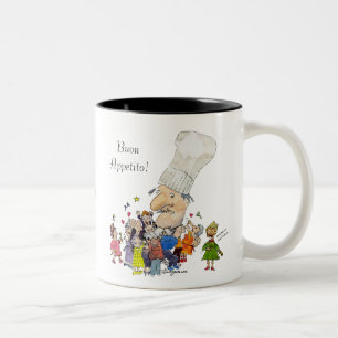 おもしろいな漫画のフランスのなシェフのパーソナライズなマグ ツートーンマグカップ