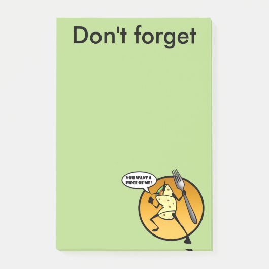 おもしろいな漫画のブリトーの写実的なポスト・イットのメモ帳 ポストイット (正面)