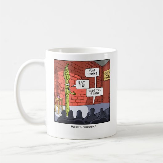 おもしろいな漫画のマグのアスパラガス コーヒーマグカップ (左)