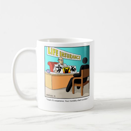 おもしろいな漫画のマグの保険計理人 コーヒーマグカップ (左)