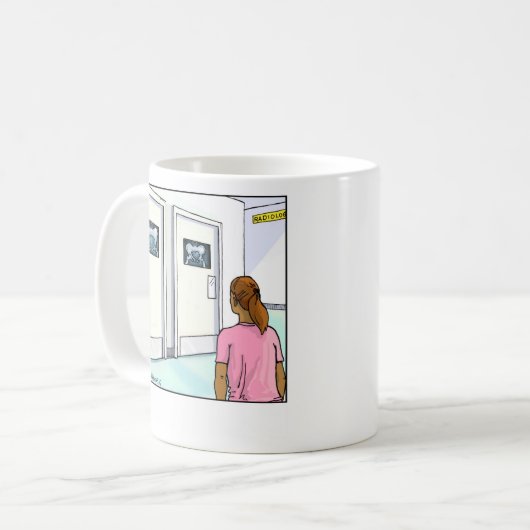 おもしろいな漫画のマグの放射線学 コーヒーマグカップ (正面左)