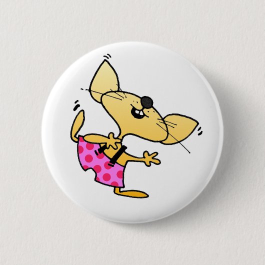 おもしろいな漫画のラットのダンス 缶バッジ (正面)