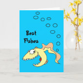 おもしろいな漫画の最も最高のな魚の屁カード カード (黄色い花)