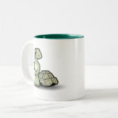 おもしろいな漫画の貝なしのカメのマグ ツートーンマグカップ (正面左)