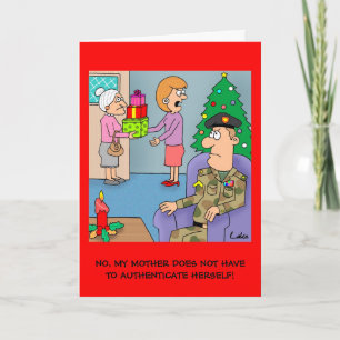おもしろいな漫画の軍隊の兵士の軍のクリスマスカード シーズンカード