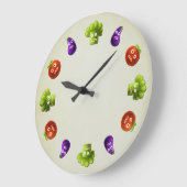 おもしろいな漫画の野菜の台所 ラージ壁時計 (傾斜)