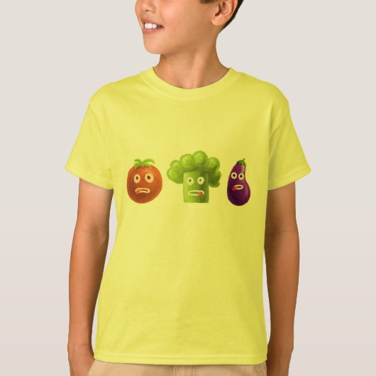 おもしろいな漫画の野菜の子供 Tシャツ (正面)