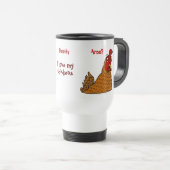 おもしろいな漫画の雌鶏I愛私の鶏のカスタムのマグ トラベルマグ (正面右)