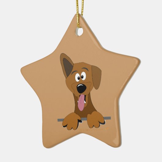 おもしろいな漫画の雑種犬によって混合される品種Poi犬のオーナメント セラミックオーナメント (左)