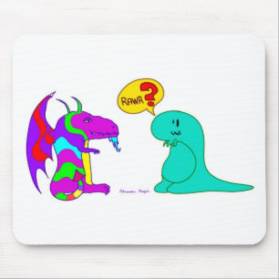 おもしろいな漫画のDinosのかわいい恐竜のドラゴンRawrか。 マウスパッド