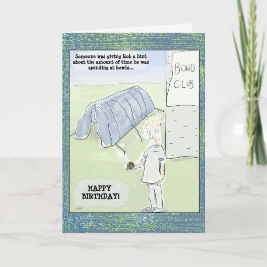 おもしろいな漫画はバースデー・カードボーリングをします カード (正面)