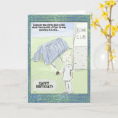 おもしろいな漫画はバースデー・カードボーリングをします カード (黄色い花)