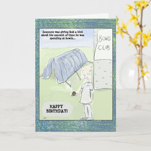 おもしろいな漫画はバースデー・カードボーリングをします カード (黄色い花)