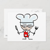 おもしろいな漫画-ユーモアのあるなデザインが付いている料理のギフト ポストカード (正面/裏面)