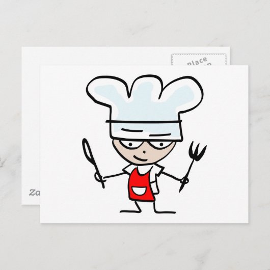 おもしろいな漫画-ユーモアのあるなデザインが付いている料理のギフト ポストカード (正面/裏面)