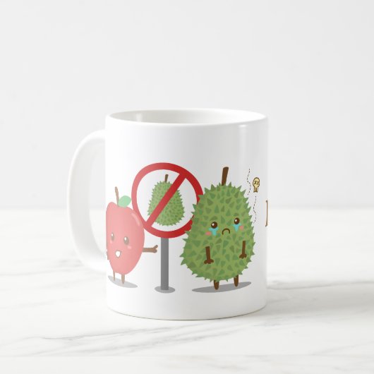 おもしろいな漫画、禁止されたフルーツ、Appleおよびドリアン コーヒーマグカップ (正面左)