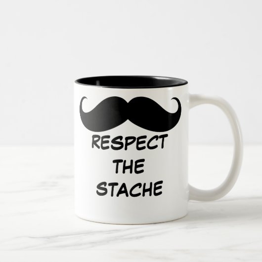 おもしろいな点Stacheの髭のマグ ツートーンマグカップ (右)