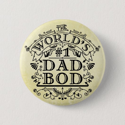 おもしろいな父の世界の第1パパのBodのヴィンテージ 缶バッジ (正面)