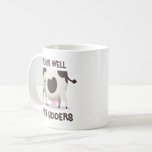 おもしろいな牛しゃれのコーヒー・マグ コーヒーマグカップ (正面左)