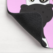 おもしろいな牛漫画のピンクのカスタムな女の子のmousepad マウスパッド (コーナー)