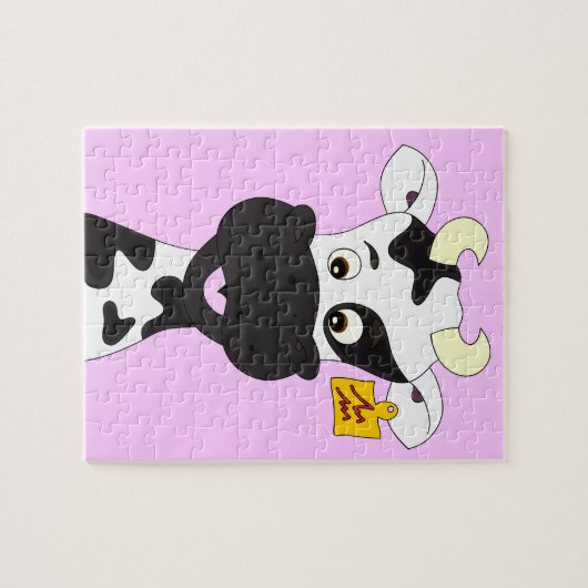 おもしろいな牛漫画の子供 ジグソーパズル (横)