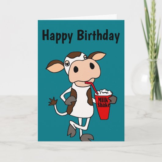 おもしろいな牛飲むミルクセーキ カード (正面)