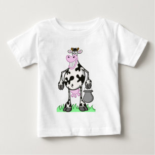 おもしろいな牛"カートン"のベビーのTシャツ ベビーTシャツ