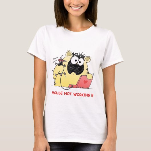 おもしろいな猫およびマウス Tシャツ (正面)