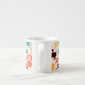 おもしろいな猫および犬が付いているパターン エスプレッソカップ (裏面)