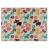 おもしろいな猫および犬が付いているパターン カッティングボード (正面)