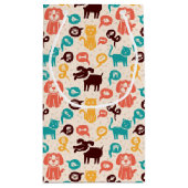 おもしろいな猫および犬が付いているパターン スモールペーパーバッグ (裏面)