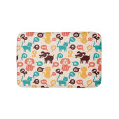 おもしろいな猫および犬が付いているパターン バスマット (正面)