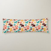 おもしろいな猫および犬が付いているパターン ボディピロー (裏面)