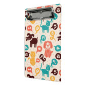 おもしろいな猫および犬が付いているパターン ミニクリップボード (アングル2)