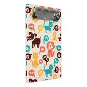 おもしろいな猫および犬が付いているパターン ミニクリップボード (アングル)