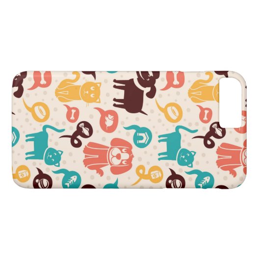 おもしろいな猫および犬が付いているパターン Case-Mate iPhoneケース (裏面(横))