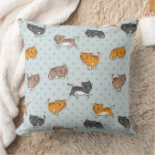 おもしろいな猫が付いているパターン クッション (ブランケット)