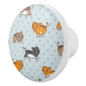 おもしろいな猫が付いているパターン セラミックノブ (右)