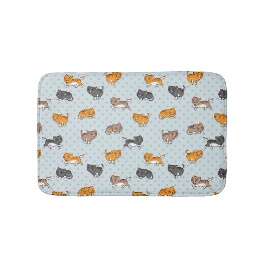 おもしろいな猫が付いているパターン バスマット (正面)