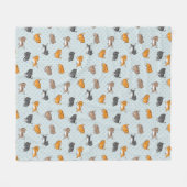 おもしろいな猫が付いているパターン フリースブランケット (正面(横))