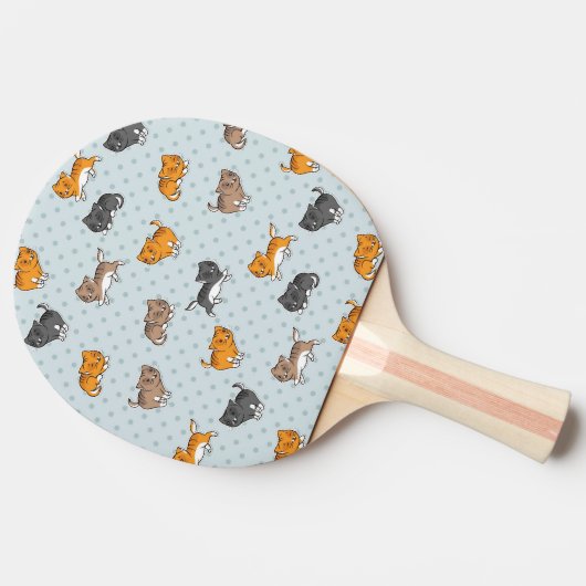 おもしろいな猫が付いているパターン 卓球ラケット (横)