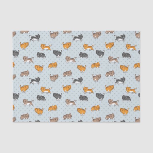 おもしろいな猫が付いているパターン 薄葉紙 (正面)