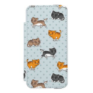 おもしろいな猫が付いているパターン iPhone SE/5/5sウォレットケース