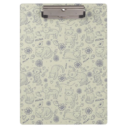 おもしろいな猫が付いている漫画パターン クリップボード (正面)