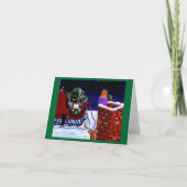 おもしろいな猫のクリスマスカードのトナカイCreationarts シーズンカード (正面)