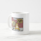 おもしろいな猫のコーヒー・マグ: 端は近くあります コーヒーマグカップ (正面左)