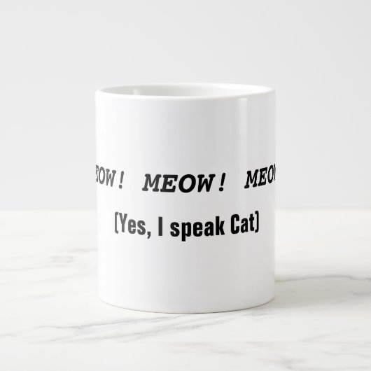 おもしろいな猫のテーマのマグ ジャンボコーヒーマグカップ (正面)